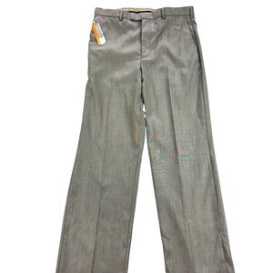 Savane Pants Mens 36x34 Beige Sharkskin Straight Fit Flex Waist No Iron NEW $68